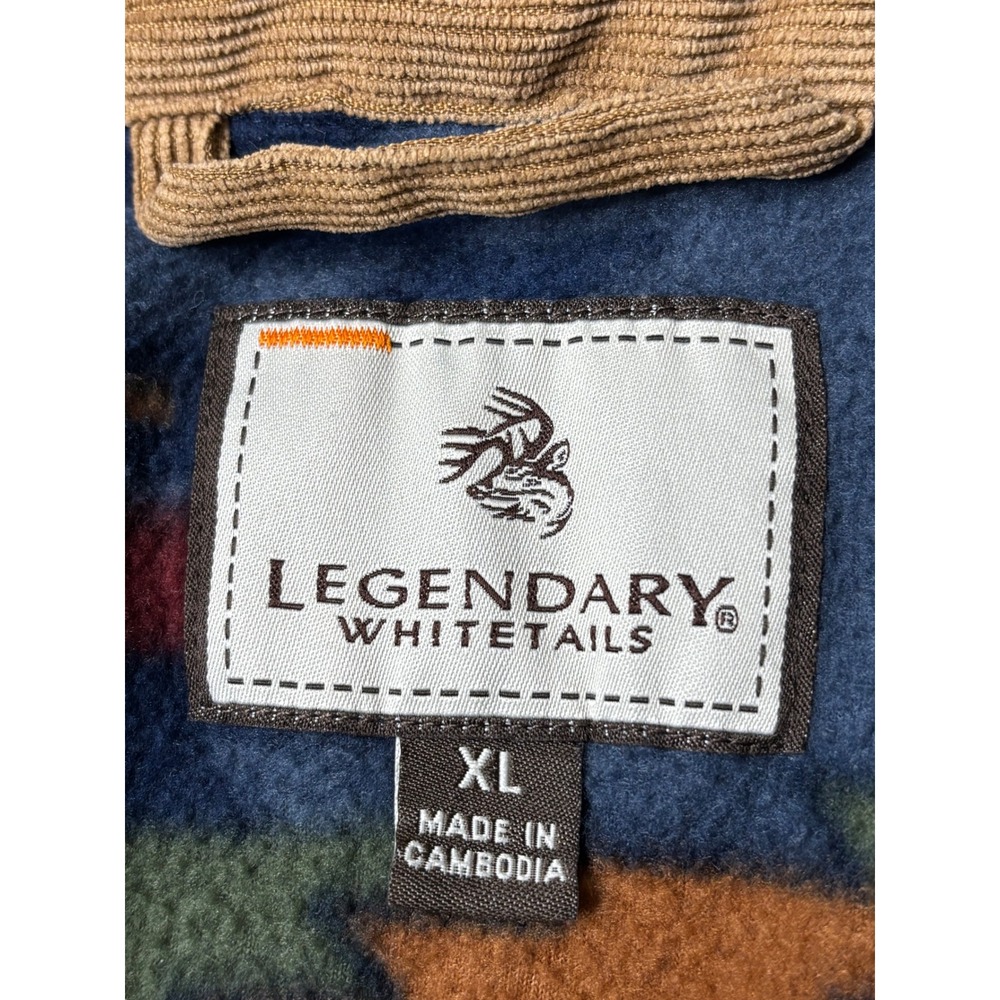 Legendary Whitetails Mens XL Fleece Button Down Shirt Southwestern Aztec Blue - Picture 2 of 6
